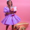 Short purple Rhinstone Dress