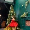 Ivanna red puffy sleeve dress - Image 2